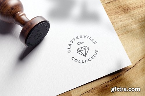 Round Rubber Stamp Logo Mockup