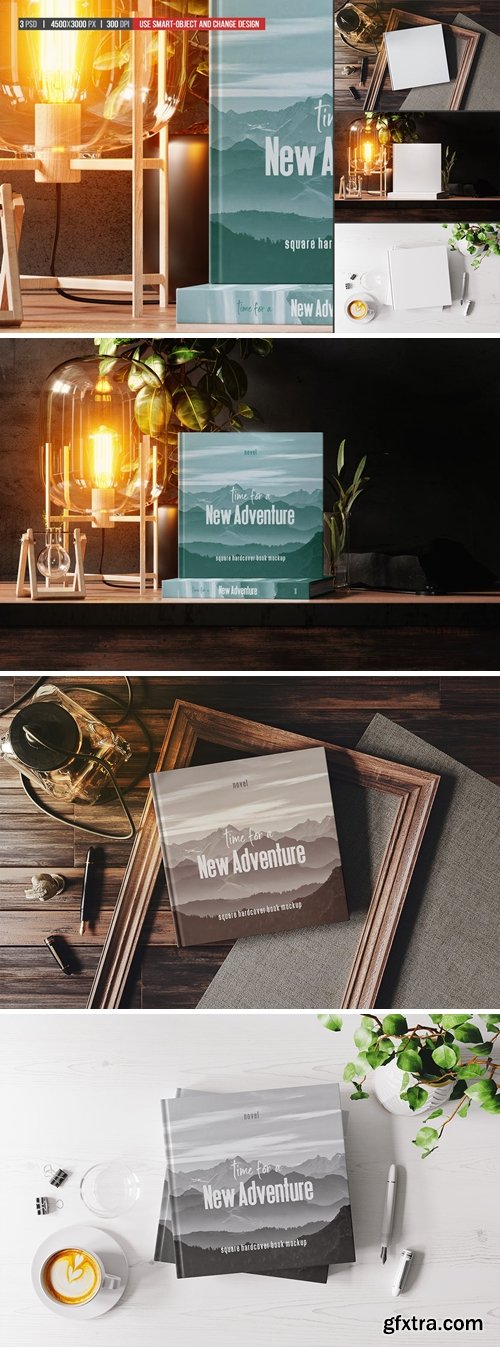 Square Hardcover Book Mockup