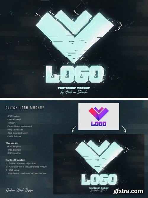 Glitch Logo Mockup