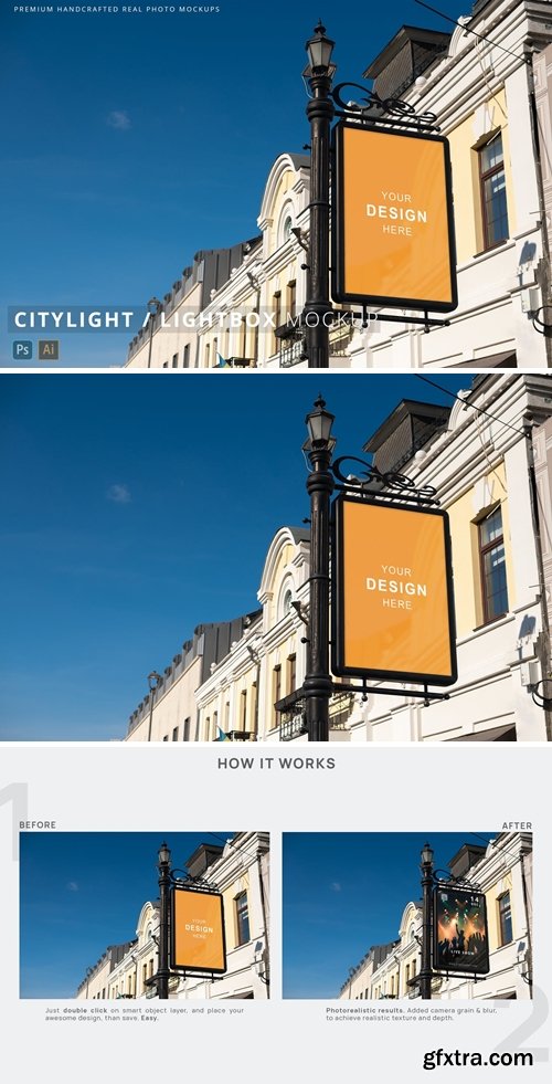 Citylight / Lightbox Poster Retro Street Mockup