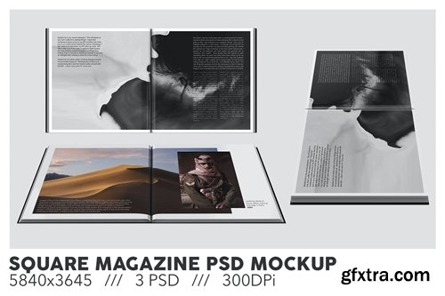 Square Magazine PSD Mockup