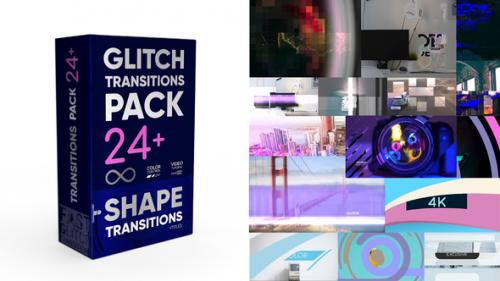 Videohive - Glitch Transitions Pack 4K. - 34791925 - 34791925