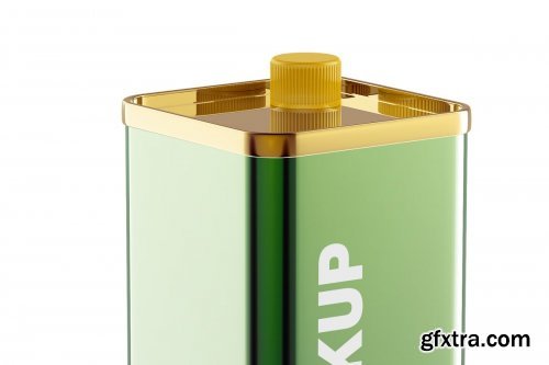 Olive Oil Tin Can w Cap Mockup