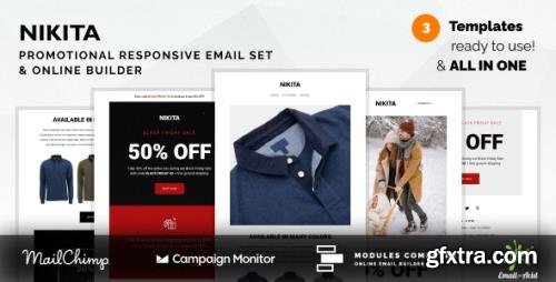 ThemeForest - Nikita v1.0.0 - Promotional Email Templates Set with Online Builder - 34802015