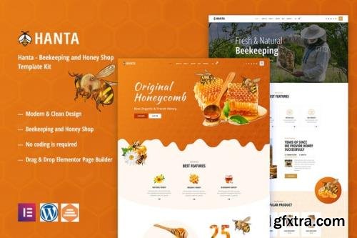 ThemeForest - Hanta v1.0.0 - Beekeeping & Honey Shop Elementor Template Kit - 34618378