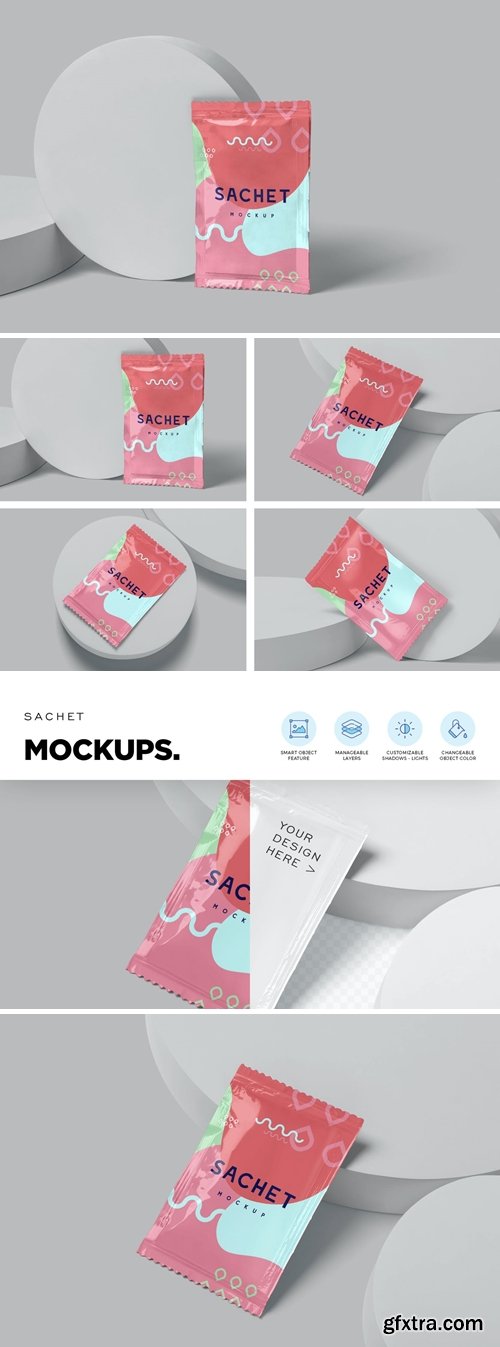 Rectangular Sachet Mockups