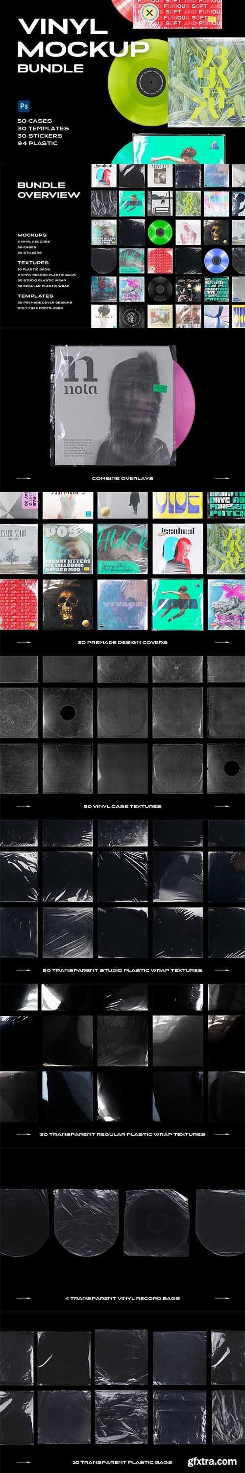 CreativeMarket - Vinyl Mockup Bundle Template Record 5335037