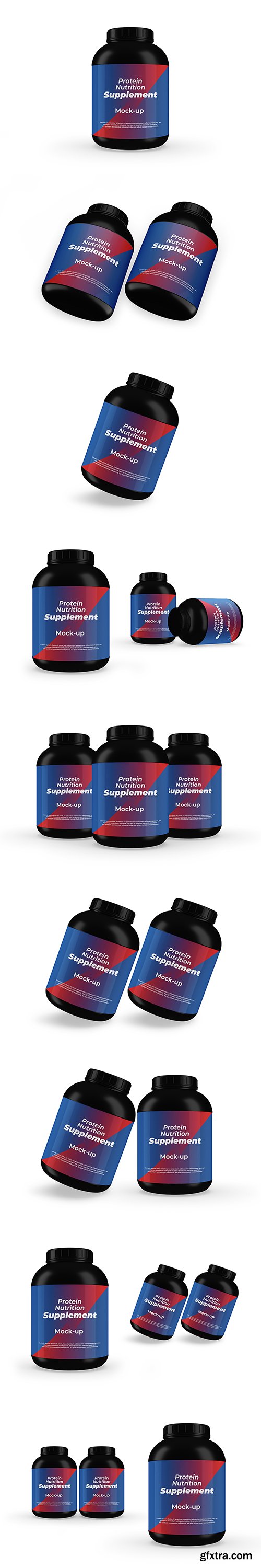 Protein nutrition suppliment bottle mockup