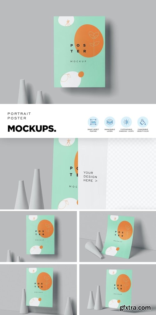 Floating Portrait Poster Mockups