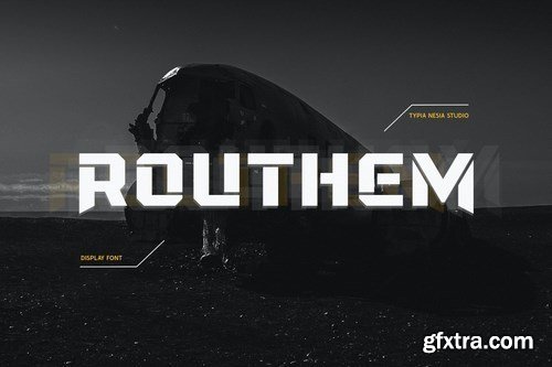 Rouhtem Stencil Display Sans - Military Game Font