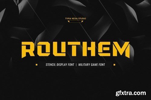 Rouhtem Stencil Display Sans - Military Game Font