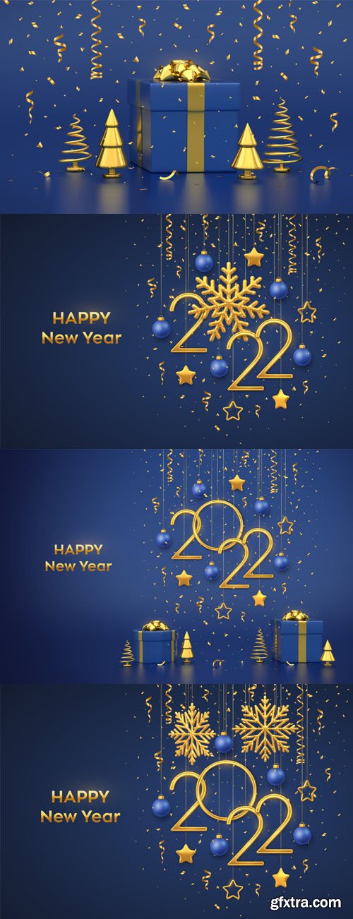 New Year 2022 Congratulations Backgrounds Vector Design Templates