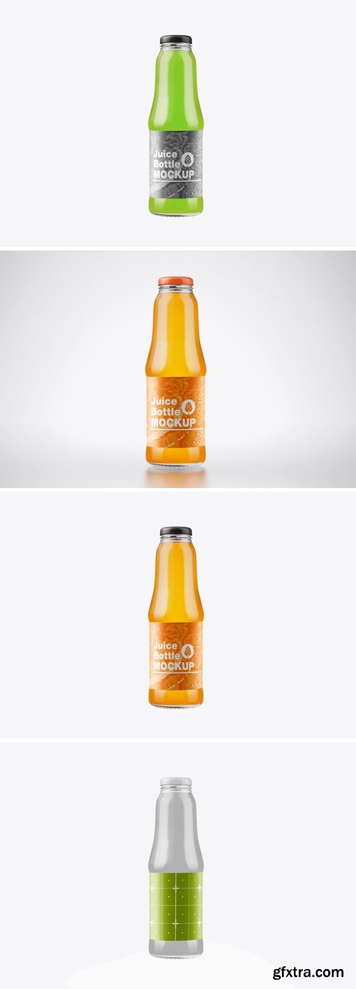 Glass Juice Bottle Mockup