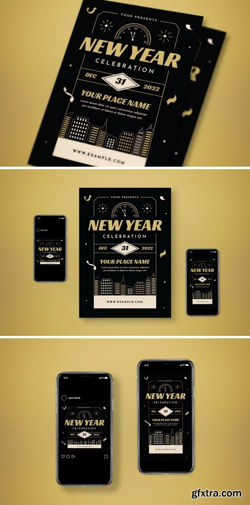 New Year Flyer Set