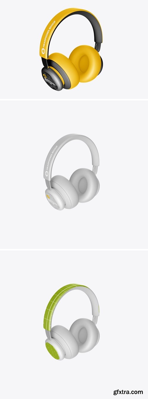 Headphones Mockup. Half Side View