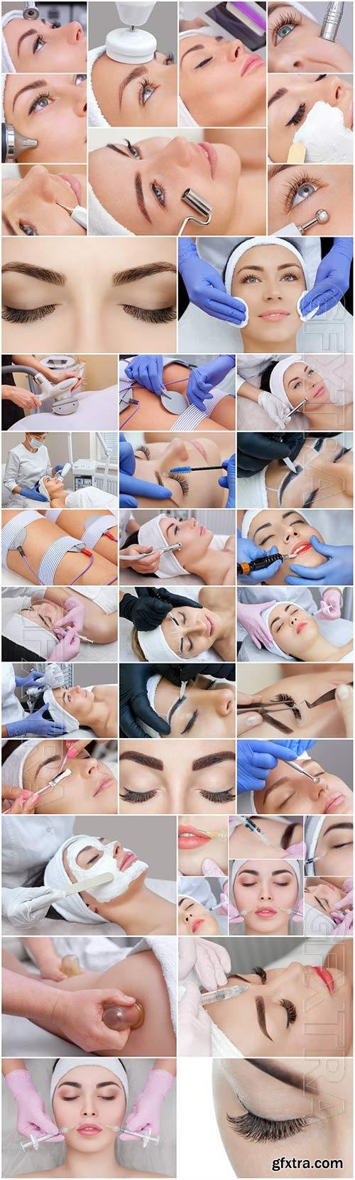 Girl on cosmetic procedures stock photo