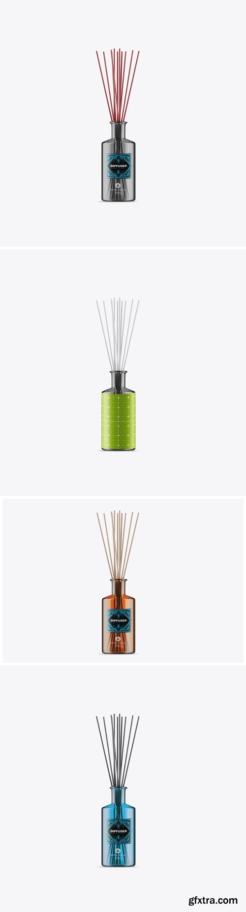 Reed Diffuser Glass Bottle with Box Mockup