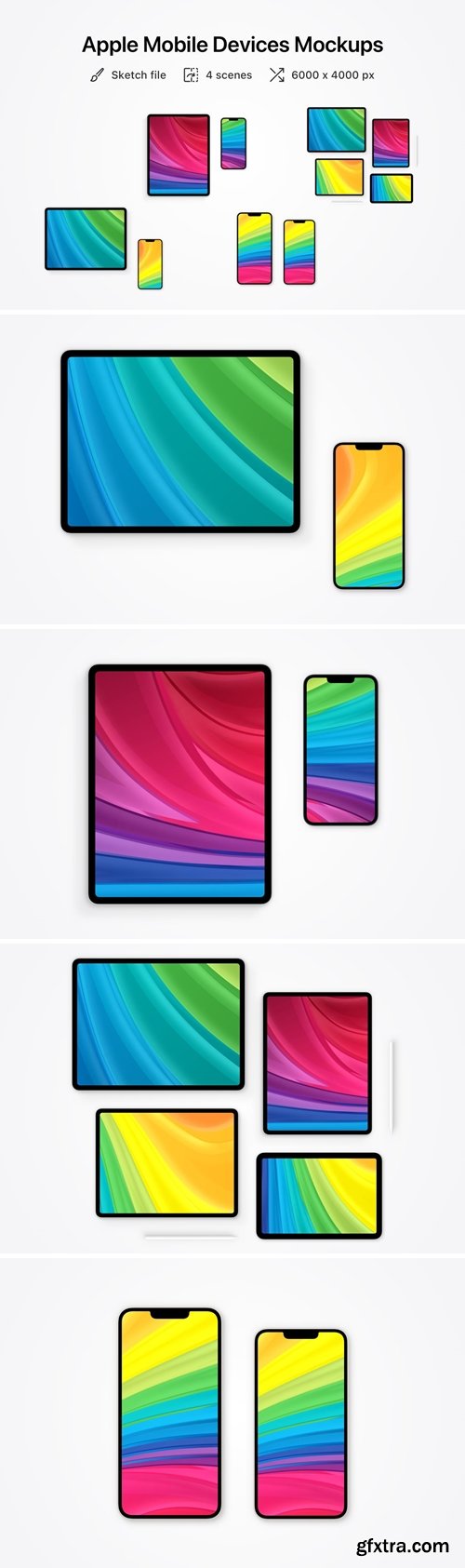 Apple mobile devices 4 mockups