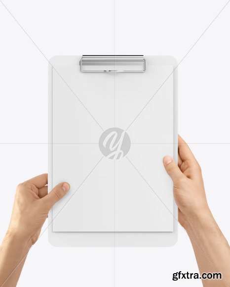 Clipboard with A4 Paper in Hands Mockup 89265