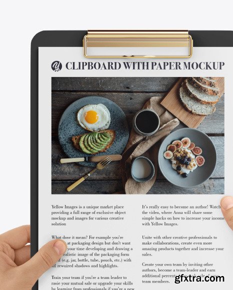 Clipboard with A4 Paper in Hands Mockup 89265