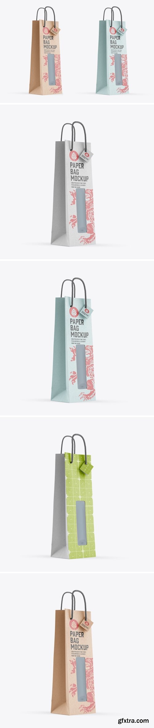 Kraft Paper Bag with Window Mockup