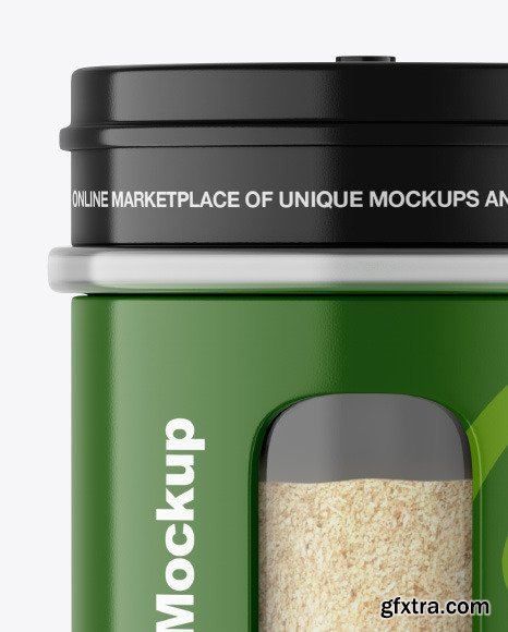 Glossy Spice Jar w/ Granulated Garlic Mockup 88934