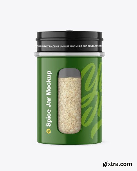 Glossy Spice Jar w/ Granulated Garlic Mockup 88934