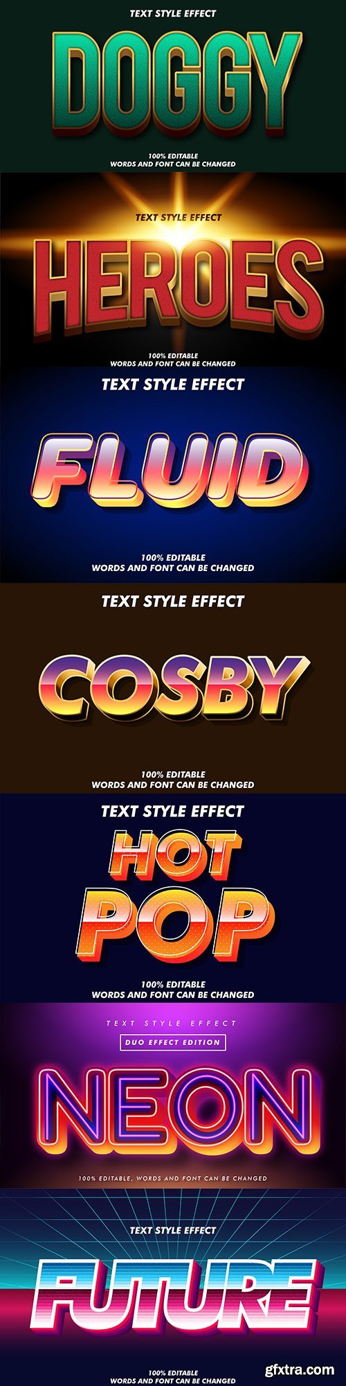 3d font effect editable text collection illustration 12