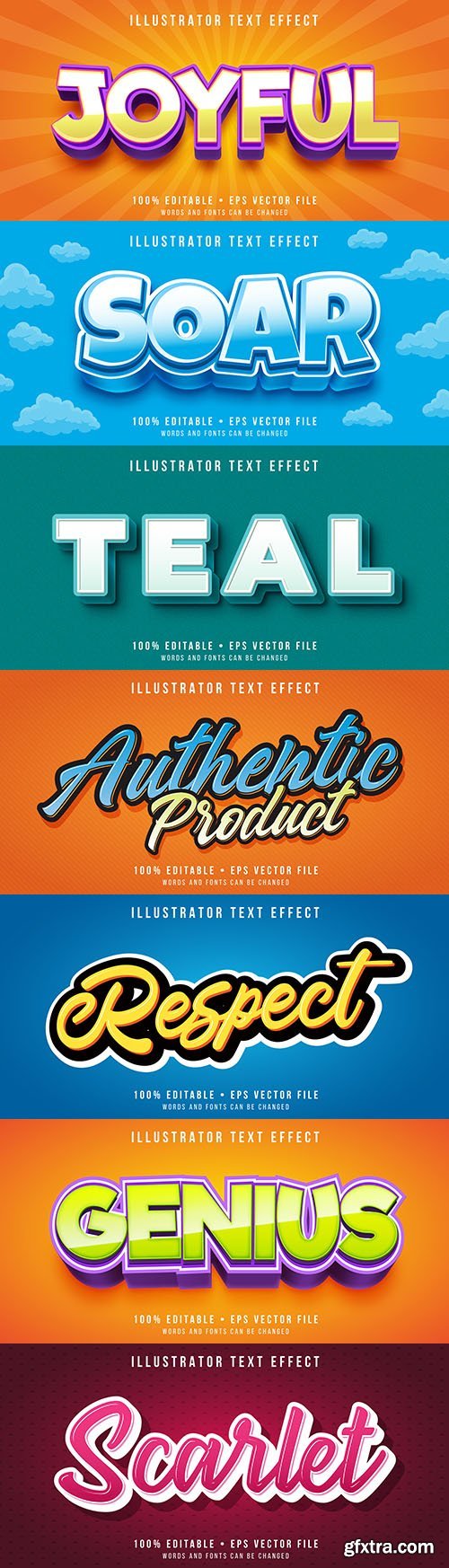 Editable font effect text collection illustration 26