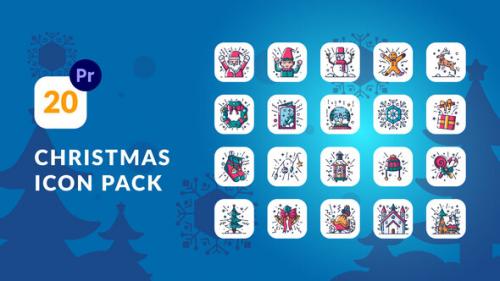 Videohive - Christmas Animated Icons | Premiere Pro MOGRT - 34917276 - 34917276