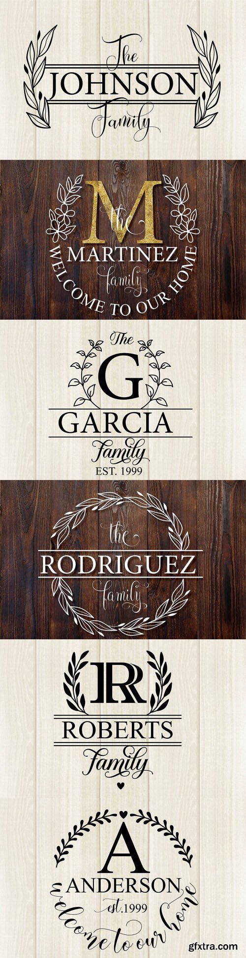 Family & Wedding Monogram Vector Signs Bundle