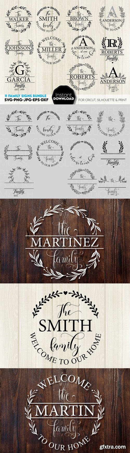 Family & Wedding Monogram Vector Signs Bundle