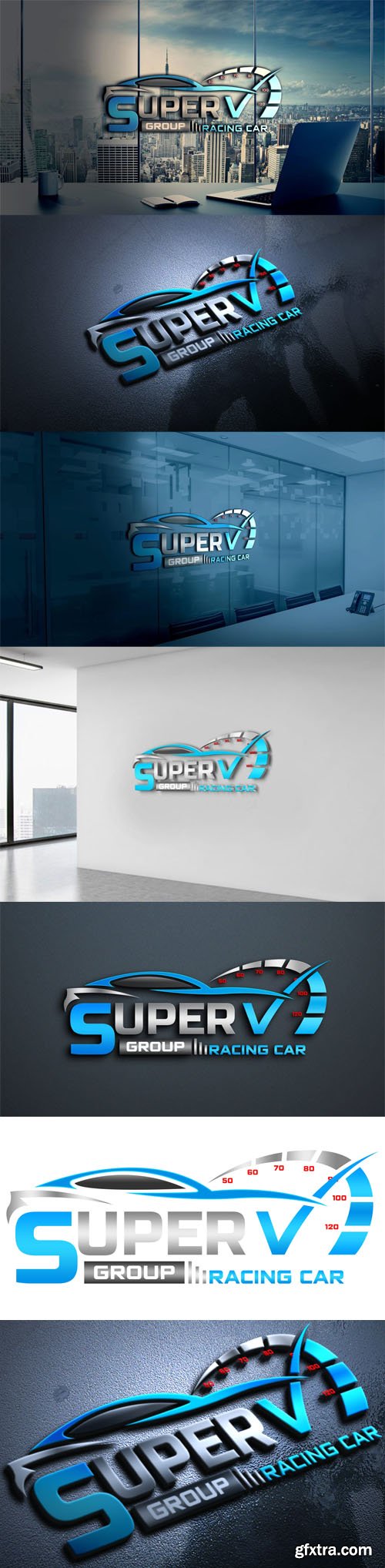 Super Car Logo PSD Template