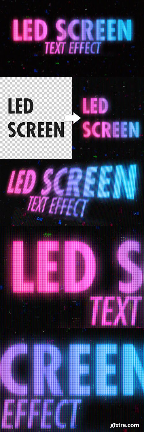 LED Screen Text Effect for Photoshop + Tutorial