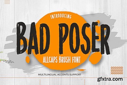 Bad Poser - All Caps Brush Font