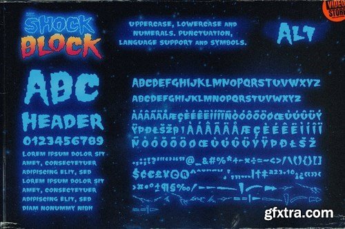 Shock Block An Electrifying Neon Horror Font