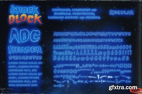 Shock Block An Electrifying Neon Horror Font