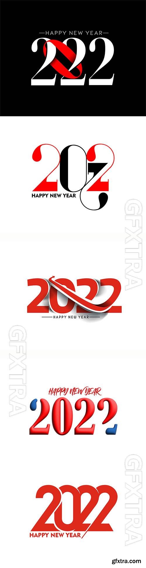 Happy new year 2022 text typography design vector illustration