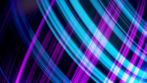 Videohive - Blue and ultraviolet neon glowing round lines rotating on black background - 34914941 - 34914941