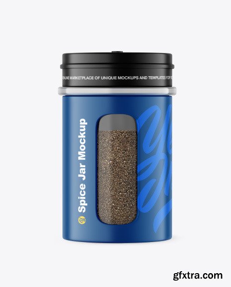 Matte Spice Jar w/ Black Pepper Mockup 88976