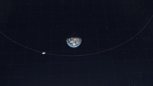 Videohive - Asteroid Close Approach to Earth with Spatial Grid - 34924333 - 34924333