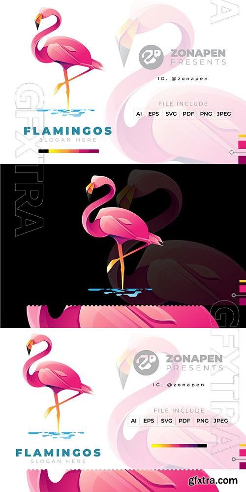 Flamingos Gradient Logo