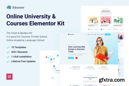 ThemeForest - Educator v1.0.3 - Online University & Courses Elementor Template Kit - 28112358