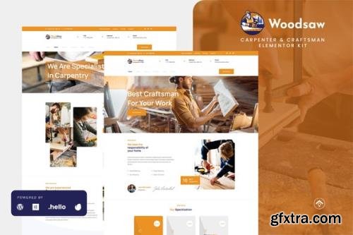 ThemeForest - Woodsaw v1.0.0 - Carpenter & Craftsman Elementor Template Kit - 34831600