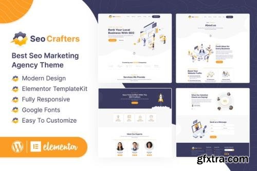 ThemeForest - SEOCrafters v1.0.1 - Marketing Agency Elementor Template Kit - 34853999