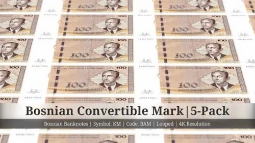 Videohive - Bosnian Convertible Mark | Bosnia and Herzegovina Currency - 5 Pack | 4K Resolution | Looped - 34934060 - 34934060