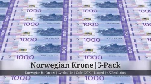 Videohive - Norwegian Krone | Norway Currency - 5 Pack | 4K Resolution | Looped - 34934062 - 34934062