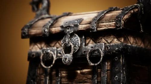 Videohive - Closed Wooden Treasure Chest with Metal Clasp - 34858824 - 34858824