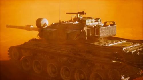 Videohive - World War II Tank in Desert in Sand Storm - 34858923 - 34858923