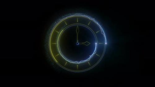 Videohive - Loopable Neon Clock Background - 34859196 - 34859196